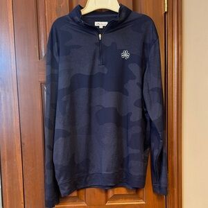 Peter Millar Crown Sport 1/4 Pullover Clover Perth Camo Blue Performance size L